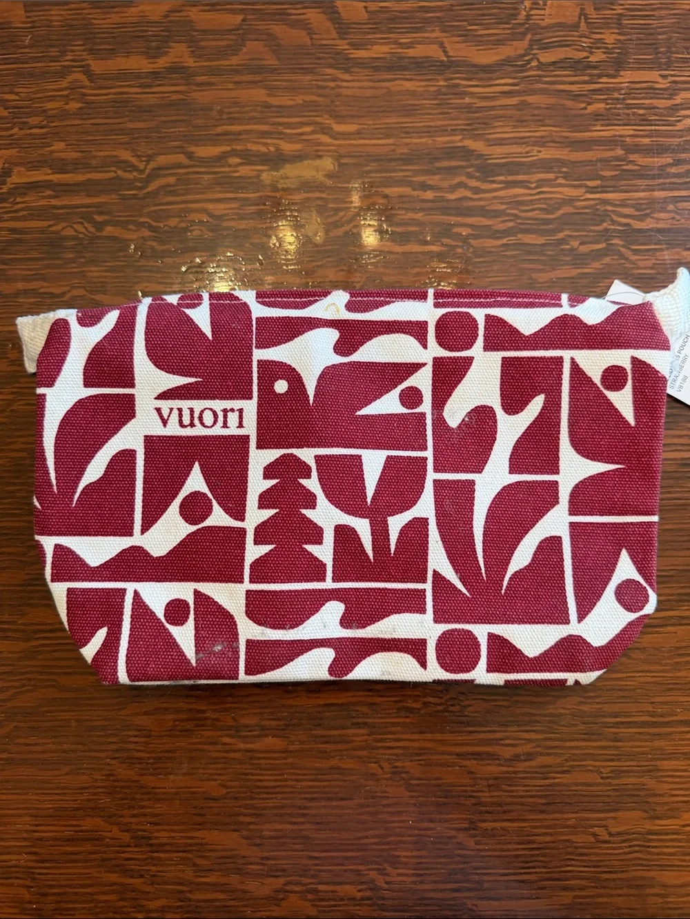 NWT Vuori Holiday 2025 Strawberry Graphic Canvas Cosmetic Pouch